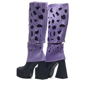 JAM MONSTER HEELED LONG BOOTS - PURPLE - UK 5 / US 7 KOI FOOTWEAR